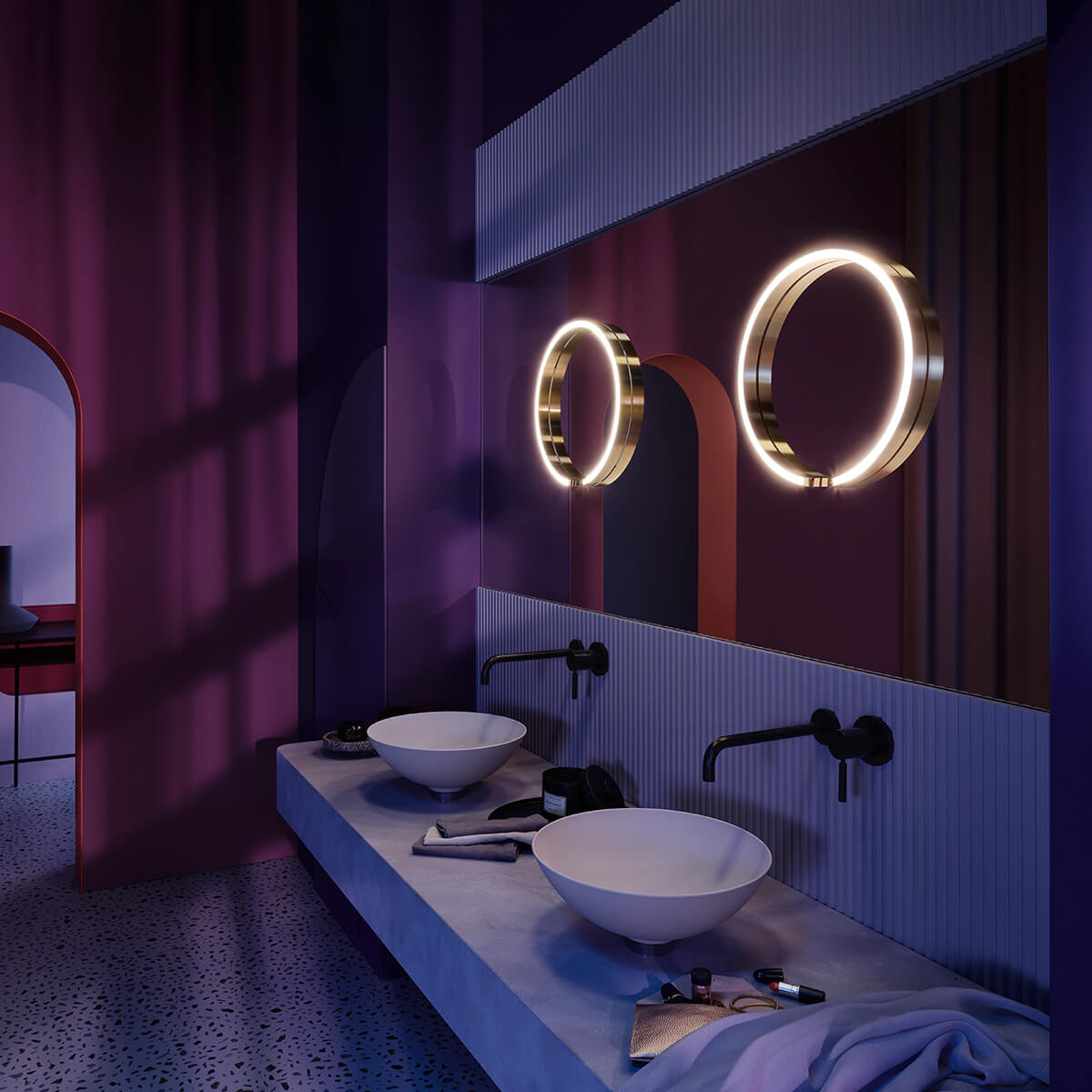 Occhio Mito sfera su 40 wide Spiegelleuchte, Bronze (Spiegel nicht inbegriffen)