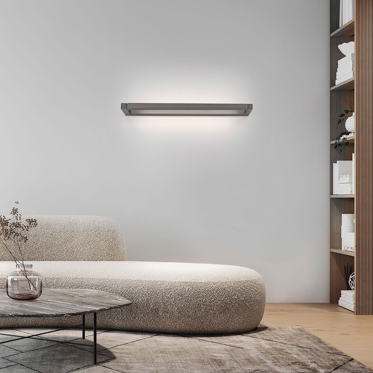 Neuhaus PURE Puro LED Wandleuchte, Länge: 50 cm, grau