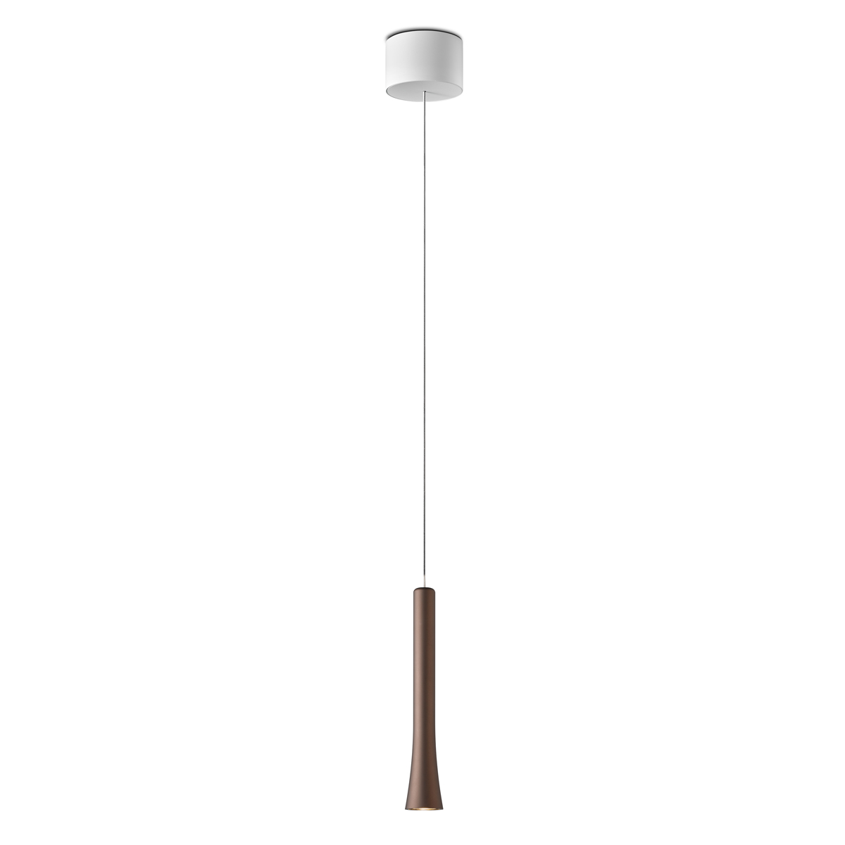Oligo Rio LED Pendelleuchte, unsichtbare Höhenverstellung, Brazilian brown, Baldachin: weiß matt