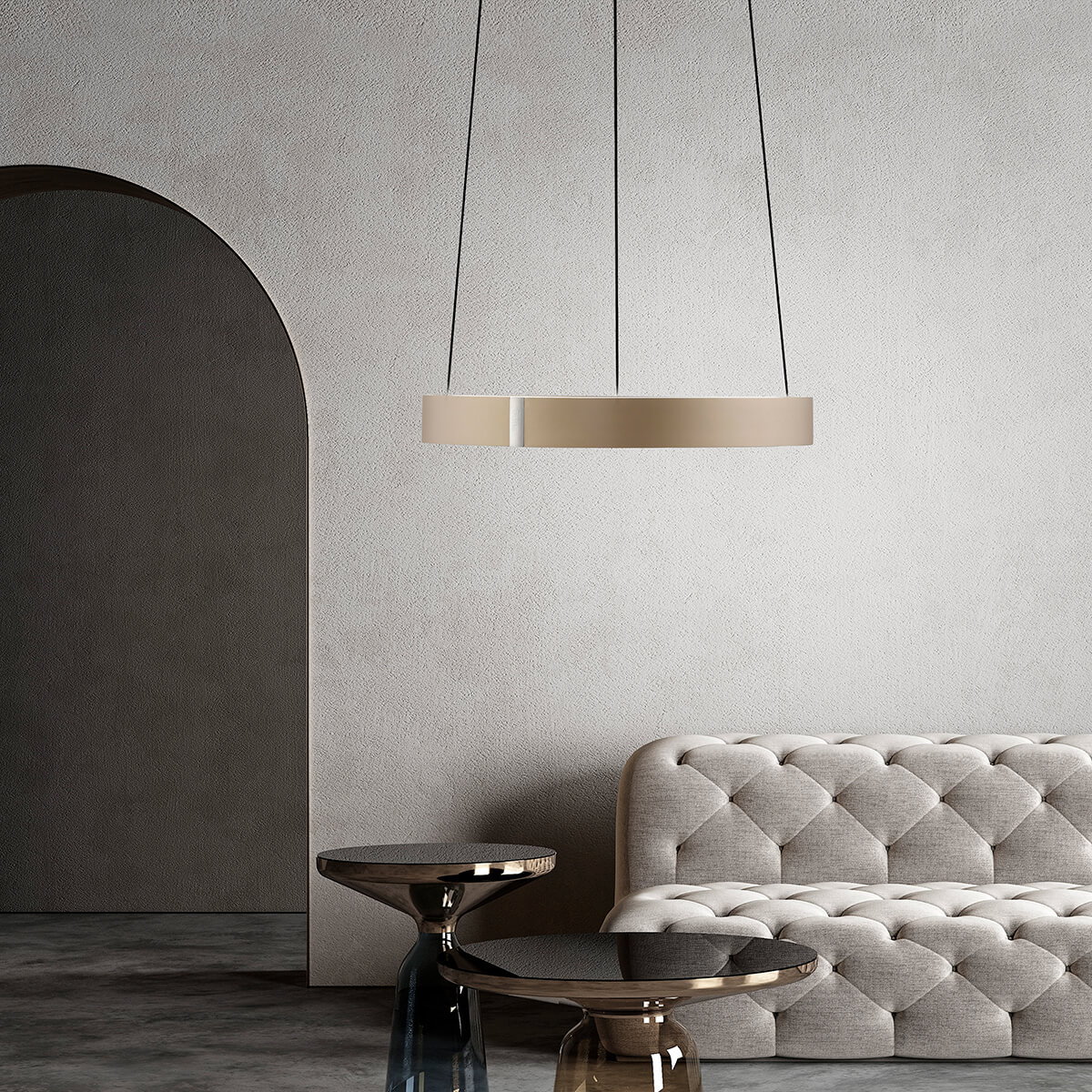 Neuhaus PURE E-Clipse LED Pendelleuchte, Ø: 50 cm, Bronze hell