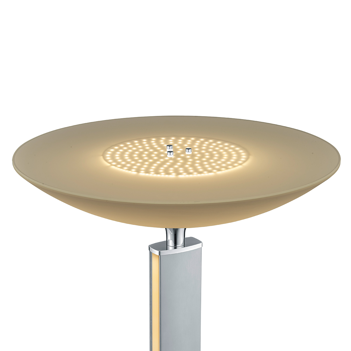 Bankamp Pure F LED Stehleuchte, Nickel matt / Chrom, Dim-to-Warm