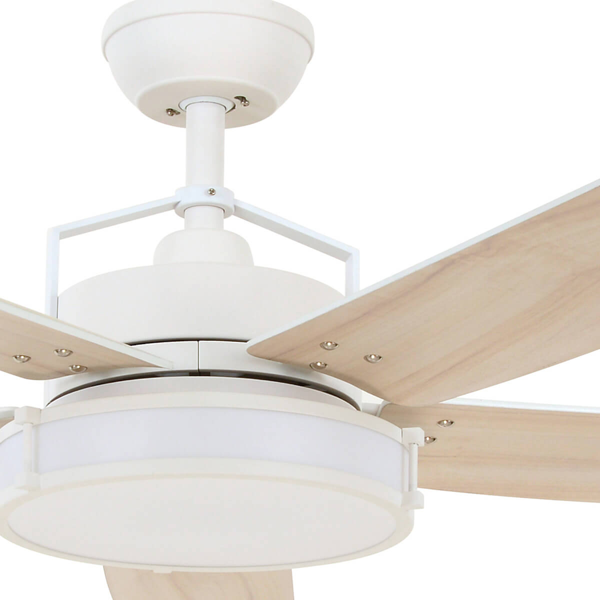 Beacon Lighting Lucci Air Airfusion Louisville Deckenventilator mit Licht, weiß, Flügel: Eiche hell