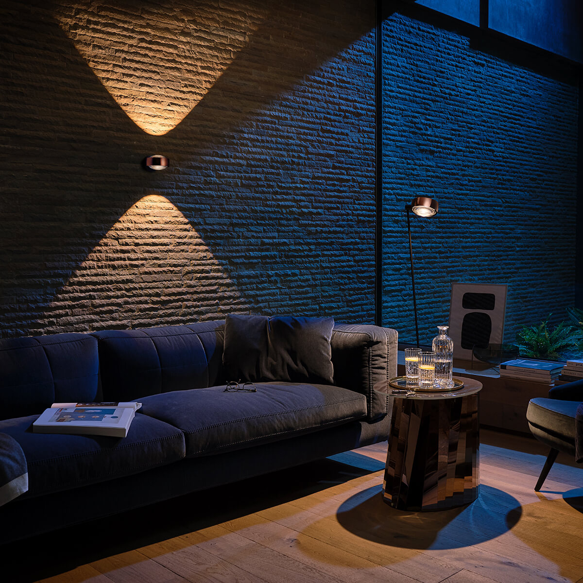 Sento D verticale up LED Wandleuchte, 2700 K