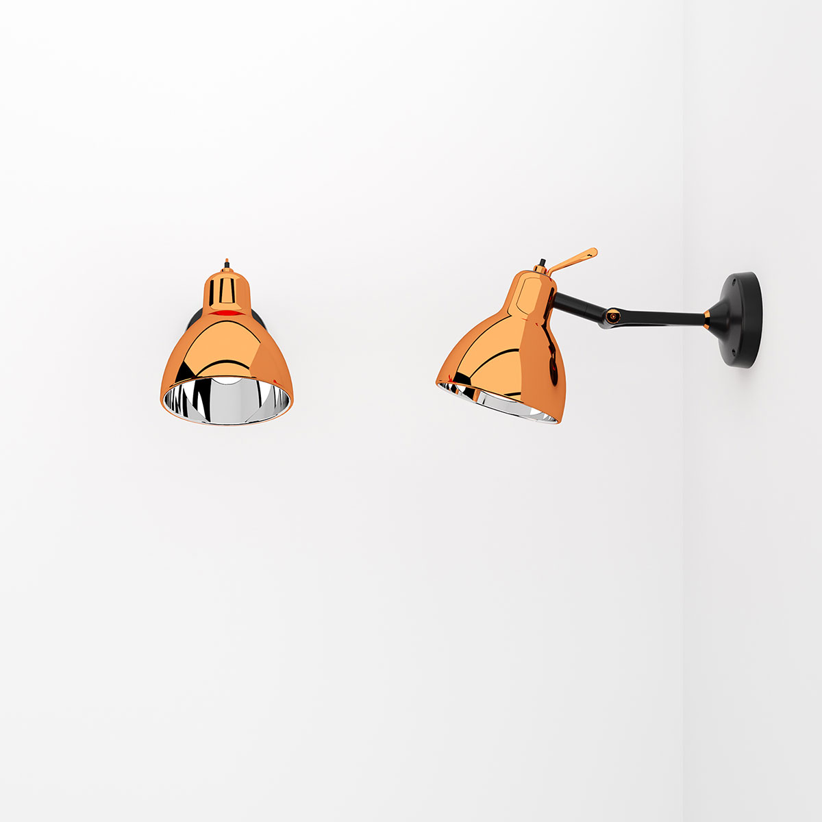 Rotaliana Luxy Glam H0 Wandleuchte, schwarz metallic / Kupfer glänzend