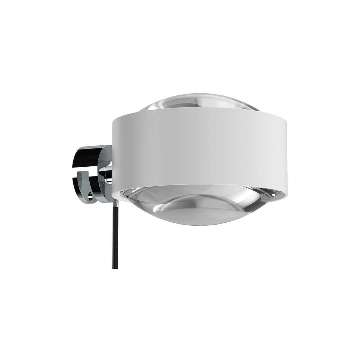 Top Light Puk Maxx Fix + LED Klemmleuchte, Gehäuse, weiß matt / Chrom, mit Linse klar / Linse klar (nicht inbegriffen)