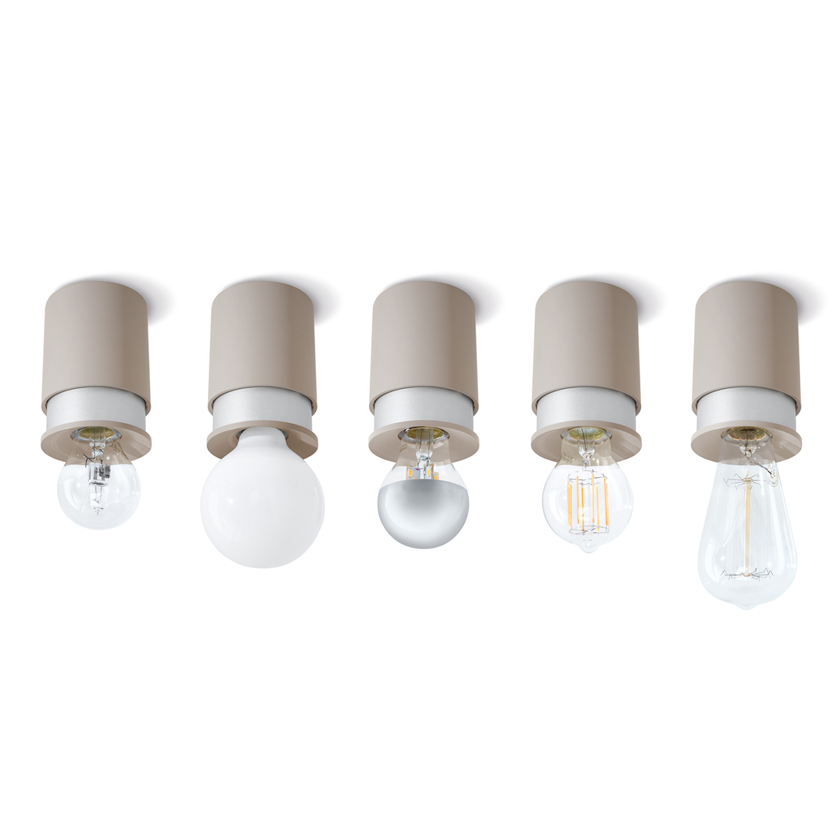 Twister Lighting Twister Living Wand- / Deckenleuchte, sandfarben, Bestückung mit unterschiedlichen E27-Leuchtmitteln möglich (nicht inbegriffen)