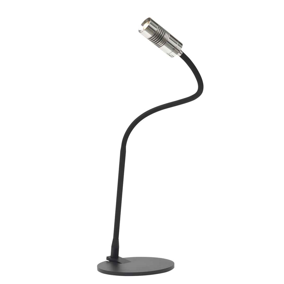 Oligo A Little Bit LED Tischleuchte, schwarz matt, Kopf: Chrom