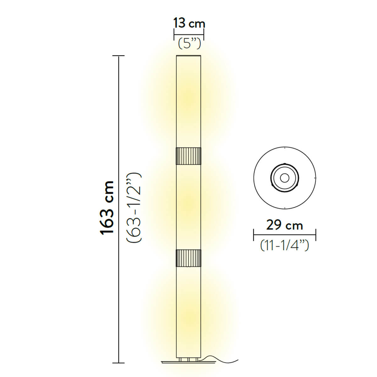Slamp La Lollo Floor, Maßzeichnung