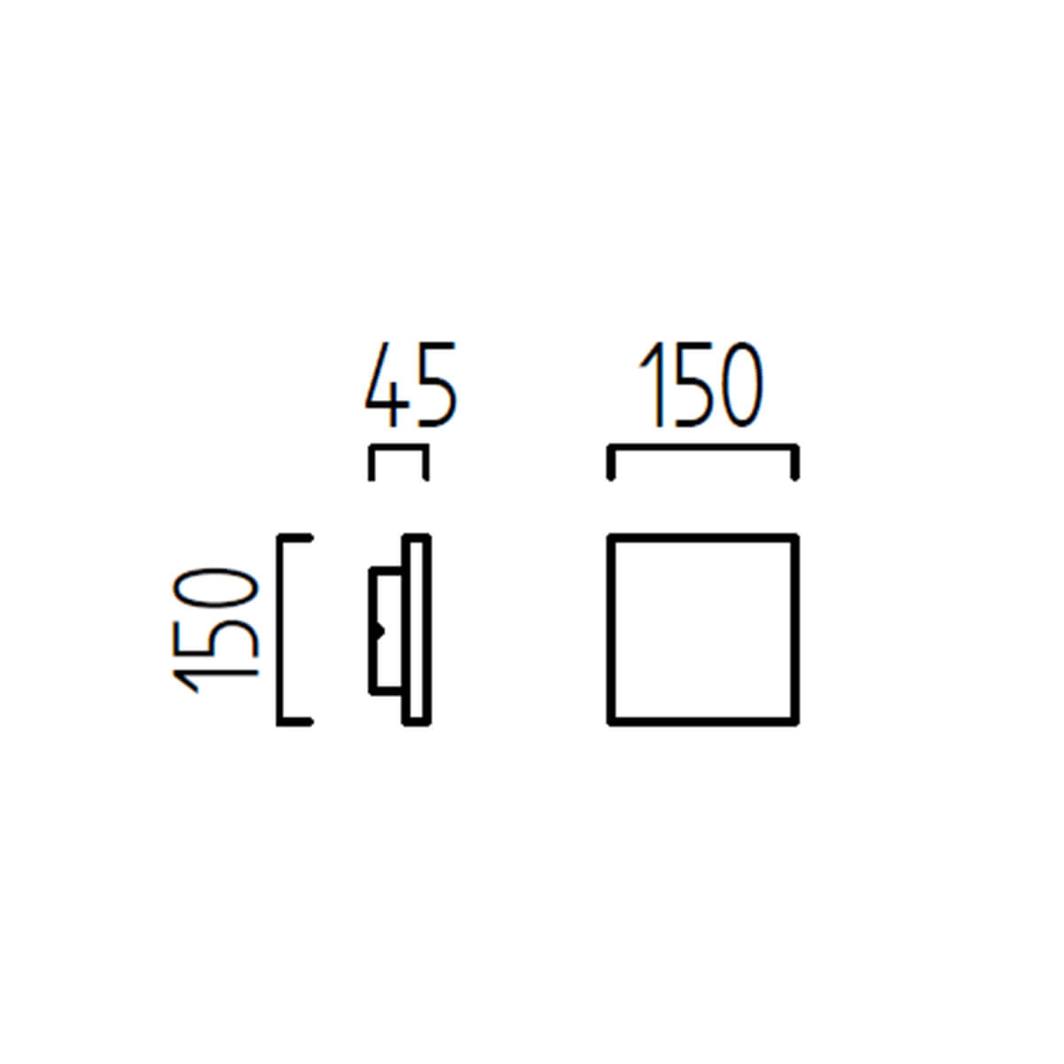 Helestra Air LED Außenwandleuchte, Maßzeichnung