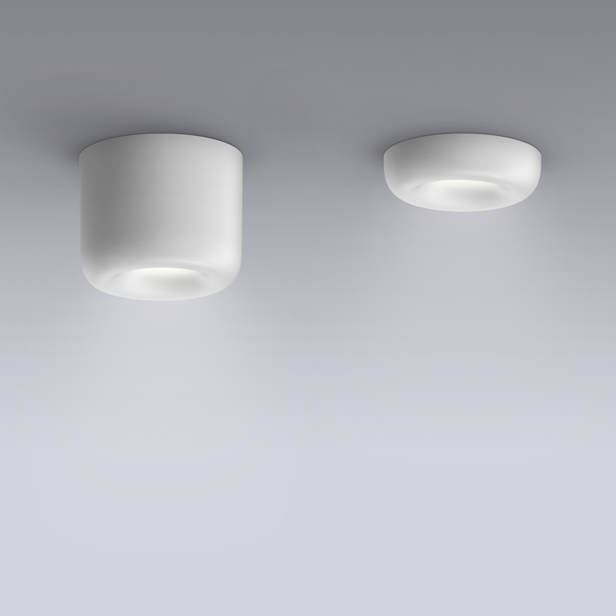 Serien.lighting Cavity Ceiling S LED Deckenleuchte und Cavity Recessed S LED Einbauleuchte, weiß