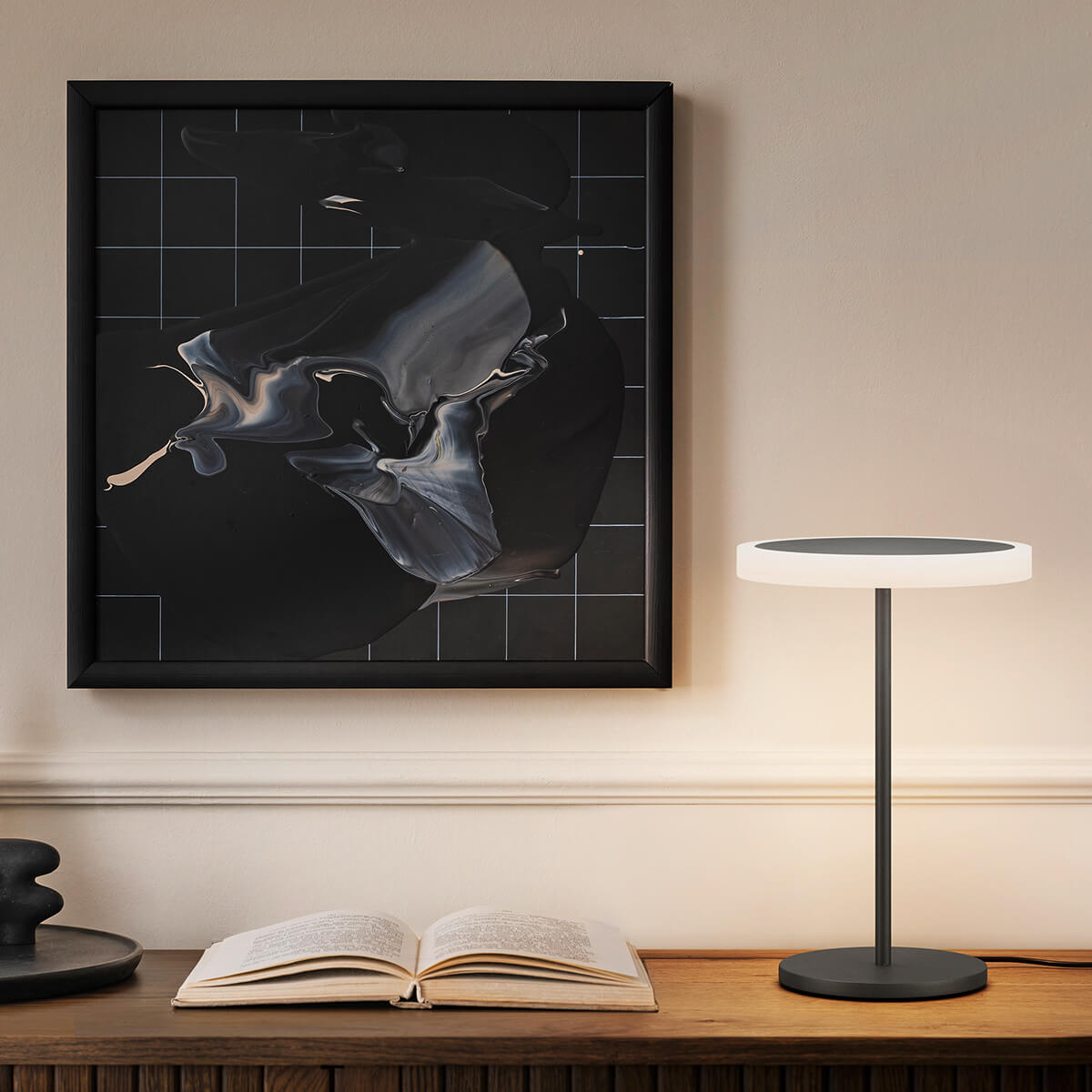 Knapstein Tilda-T LED Tischleuchte, schwarz metallic