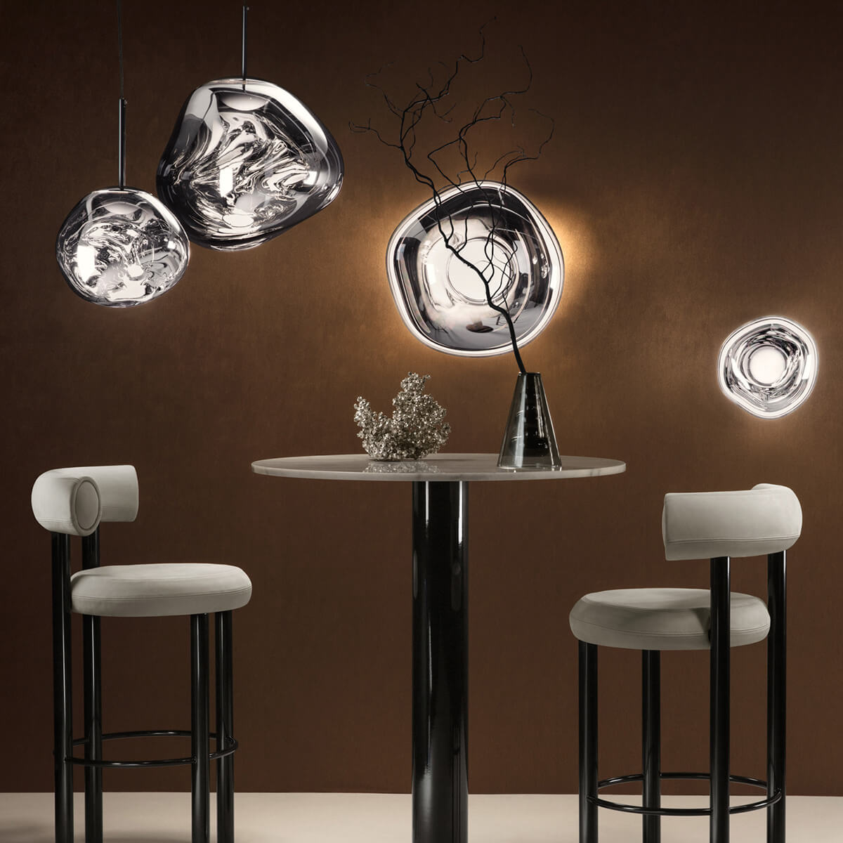 Tom Dixon Melt LED Pendelleuchte, Silber