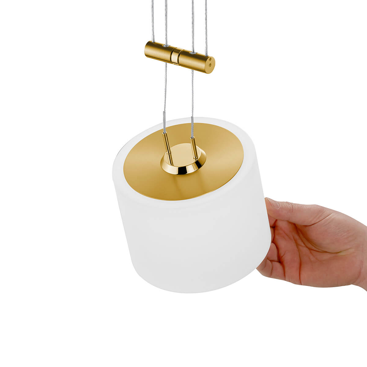 Bankamp Grazia LED Pendelleuchte, 2-flg., Messing matt / blank, Vertical-dim-Funktion