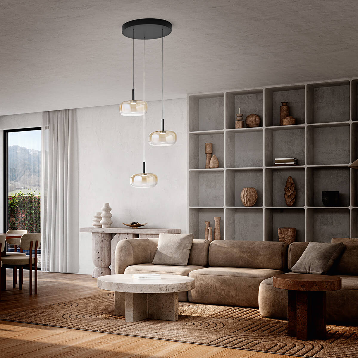 Devero LED Pendelleuchte, mit Rondell