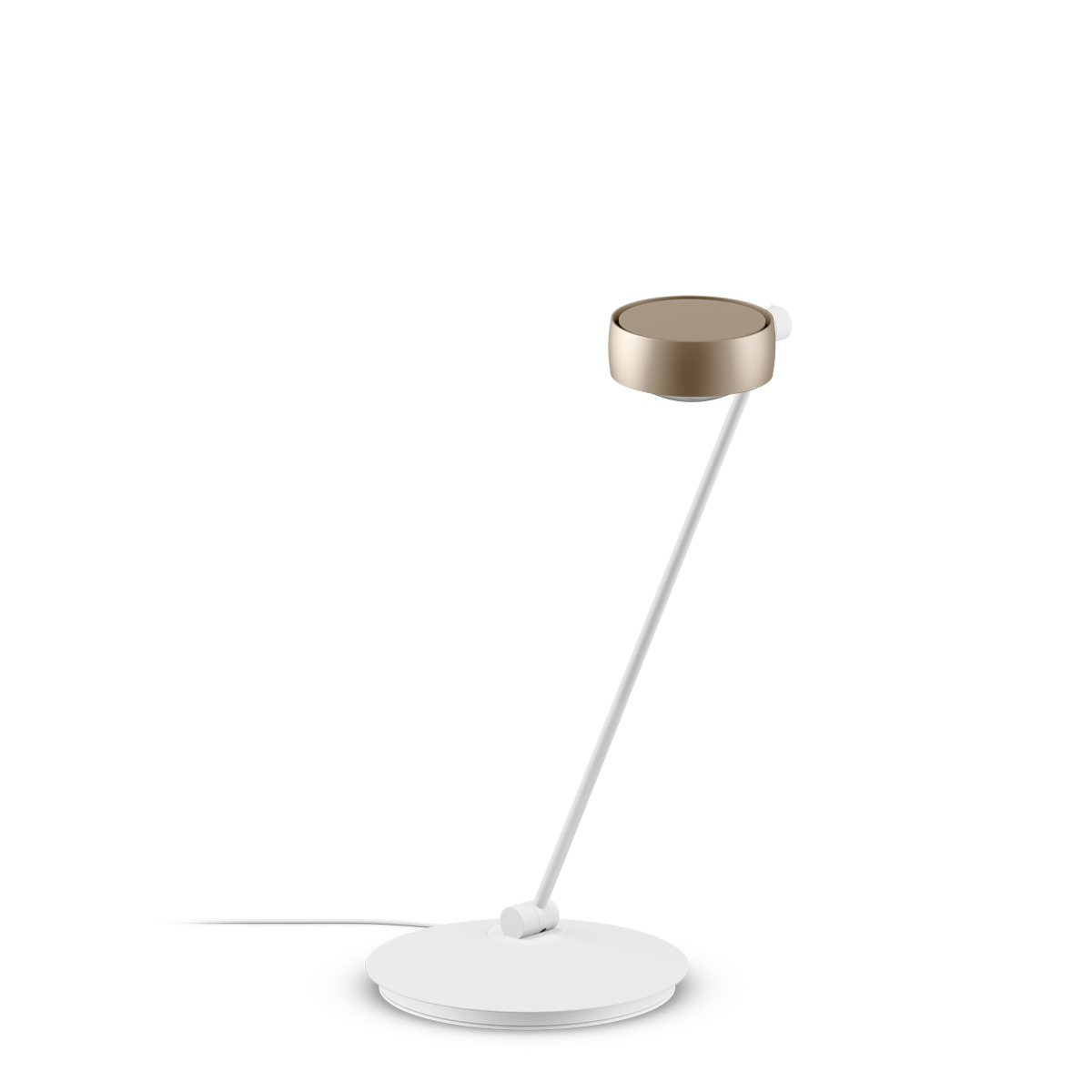 Occhio Sento C tavolo LED Tischleuchte, 60 cm, 2700 K, Ausrichtung: links vom Objekt, gold matt / weiß matt