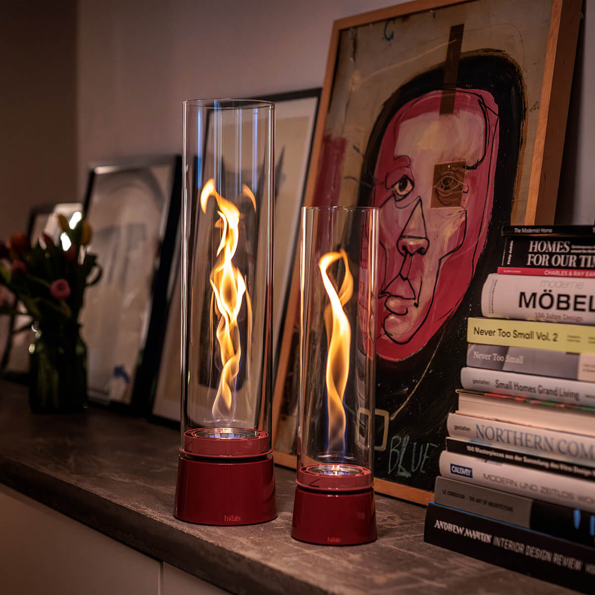 Höfats Spin air 900 Tischfeuer & Windlicht und Spin air 1200 Tischfeuer & Windlicht, Emaille schwarz