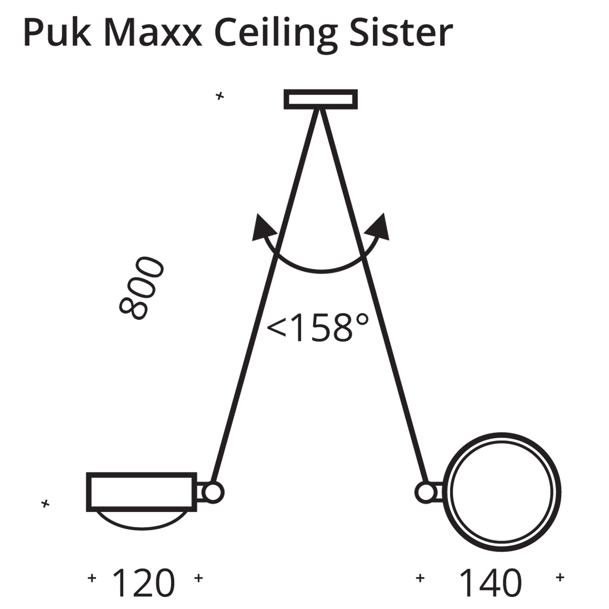 Top Light Puk Maxx Ceiling Sister Single LED, 80 cm