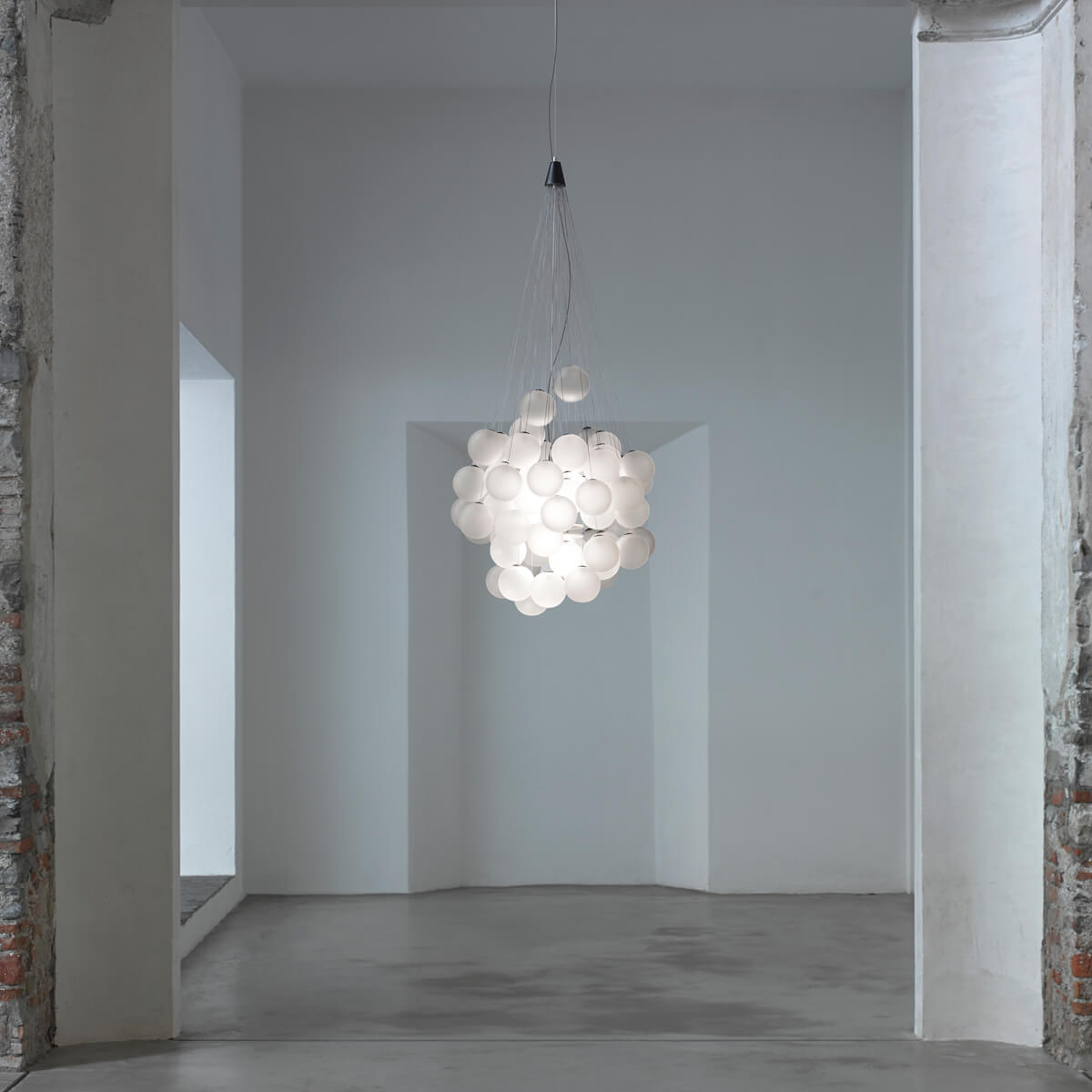 Luceplan Stochastic LED Sospensione, opalweiß