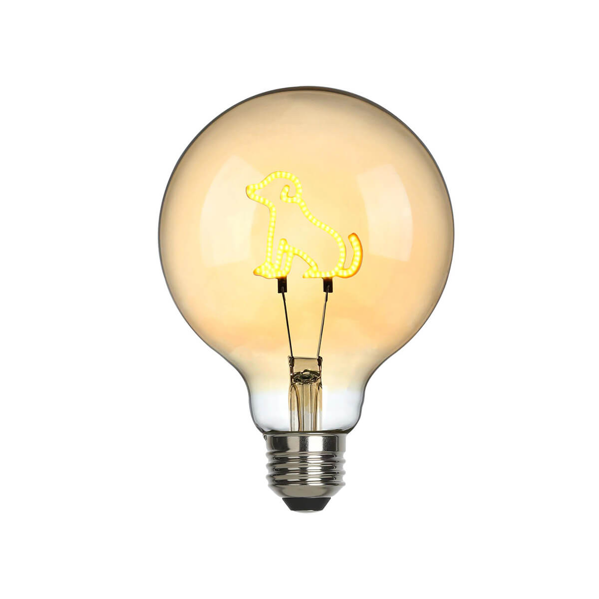 Dog LED Filament Globelampe E27 Amber, 1,5 W, 2000 K
