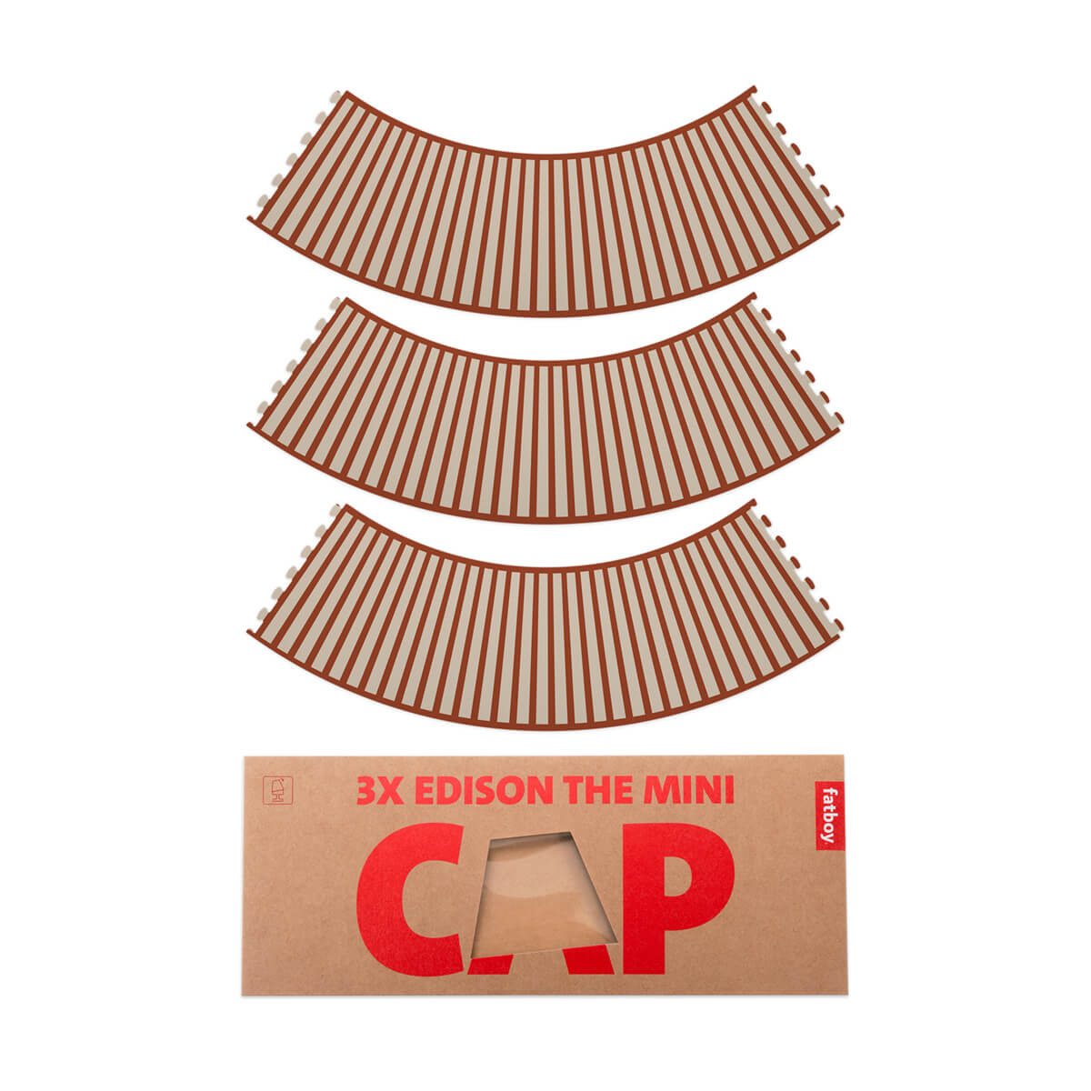Mini Cappie Stripe-a-Pose-Terracotta, 3er-Set, für Edison the Mini