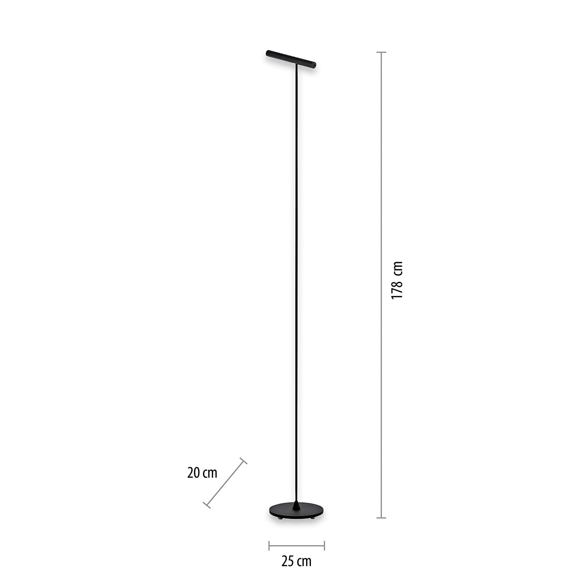Neuhaus Pure Tutua LED Stehleuchte, Maßzeichnung
