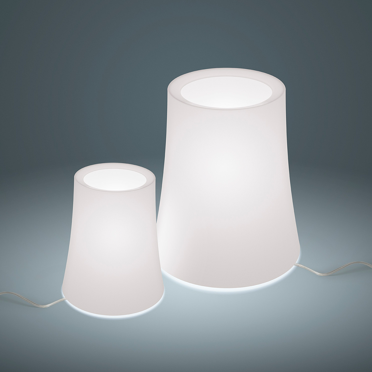 Foscarini Birdie Zero Piccola Tavolo und Birdie Zero Grande Tavolo, bianco (weiß)