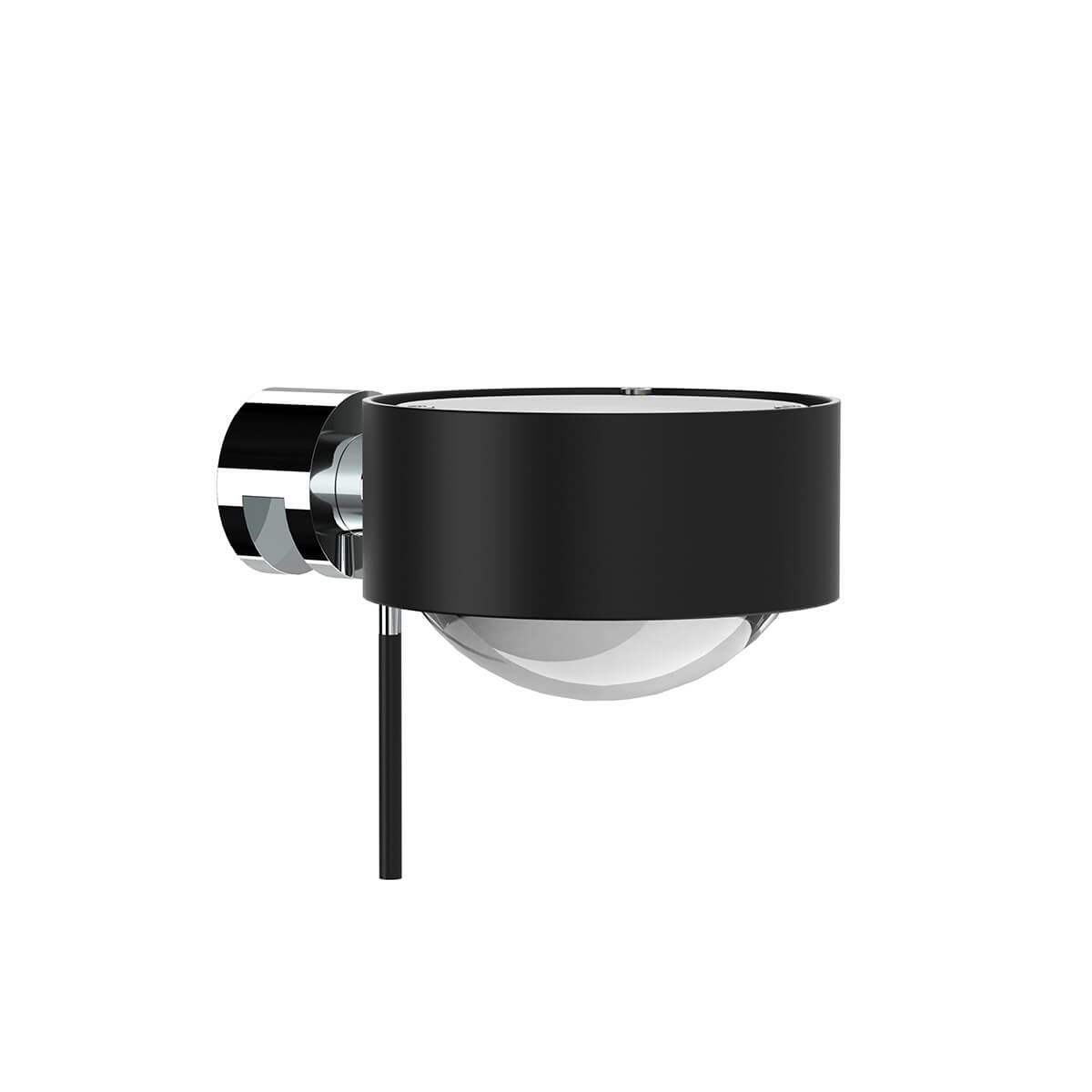 Top Light Puk Mini Fix + Klemmleuchte, schwarz matt / Chrom, mit Glas satiniert / Linse klar (nicht inbegriffen)
