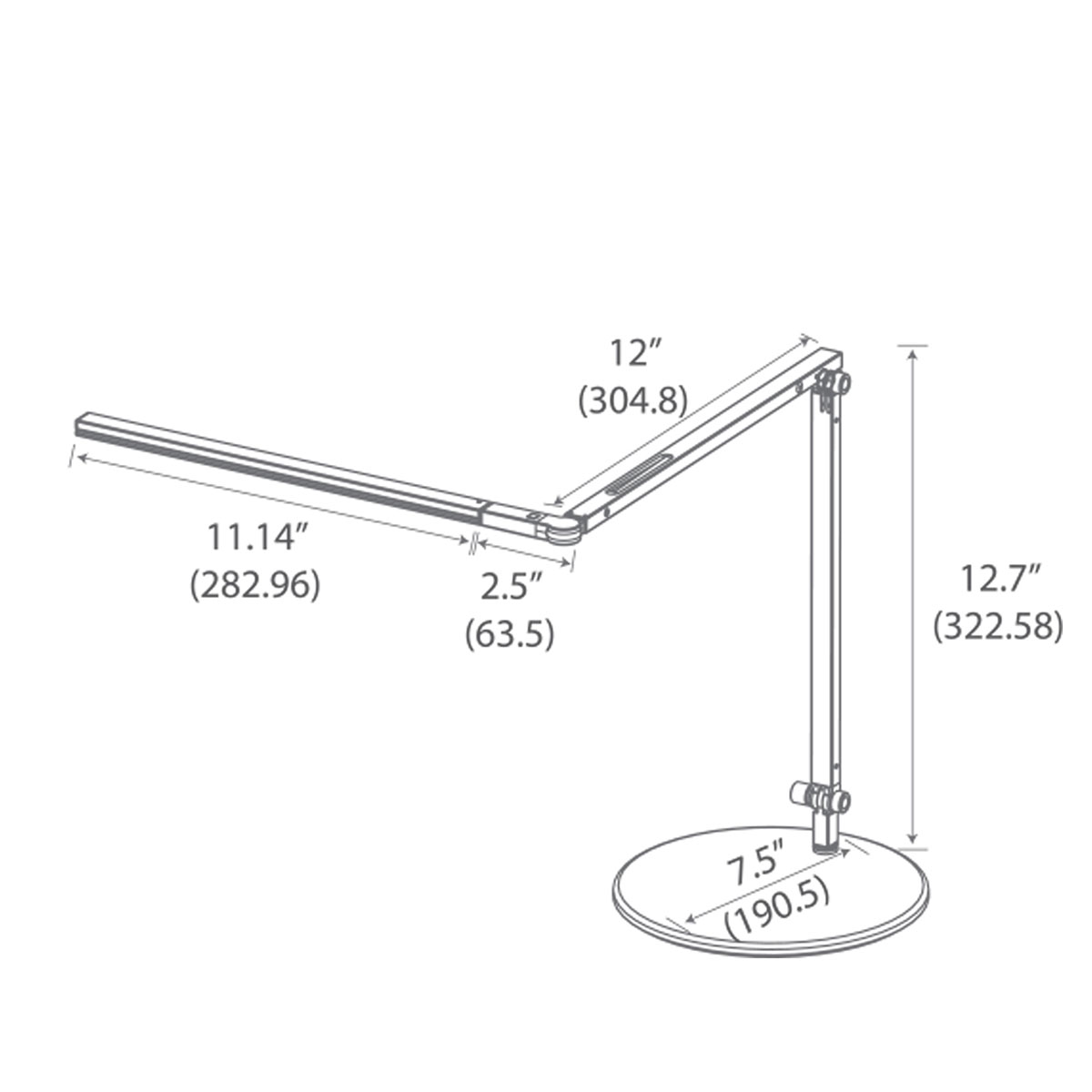 koncept Z-Bar Mini LED Tischleuchte, Maßzeichnung