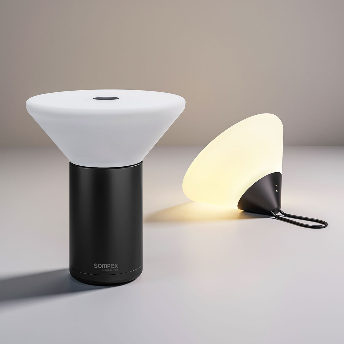 Sompex Mikono LED Akku-Pendelleuchte, schwarz