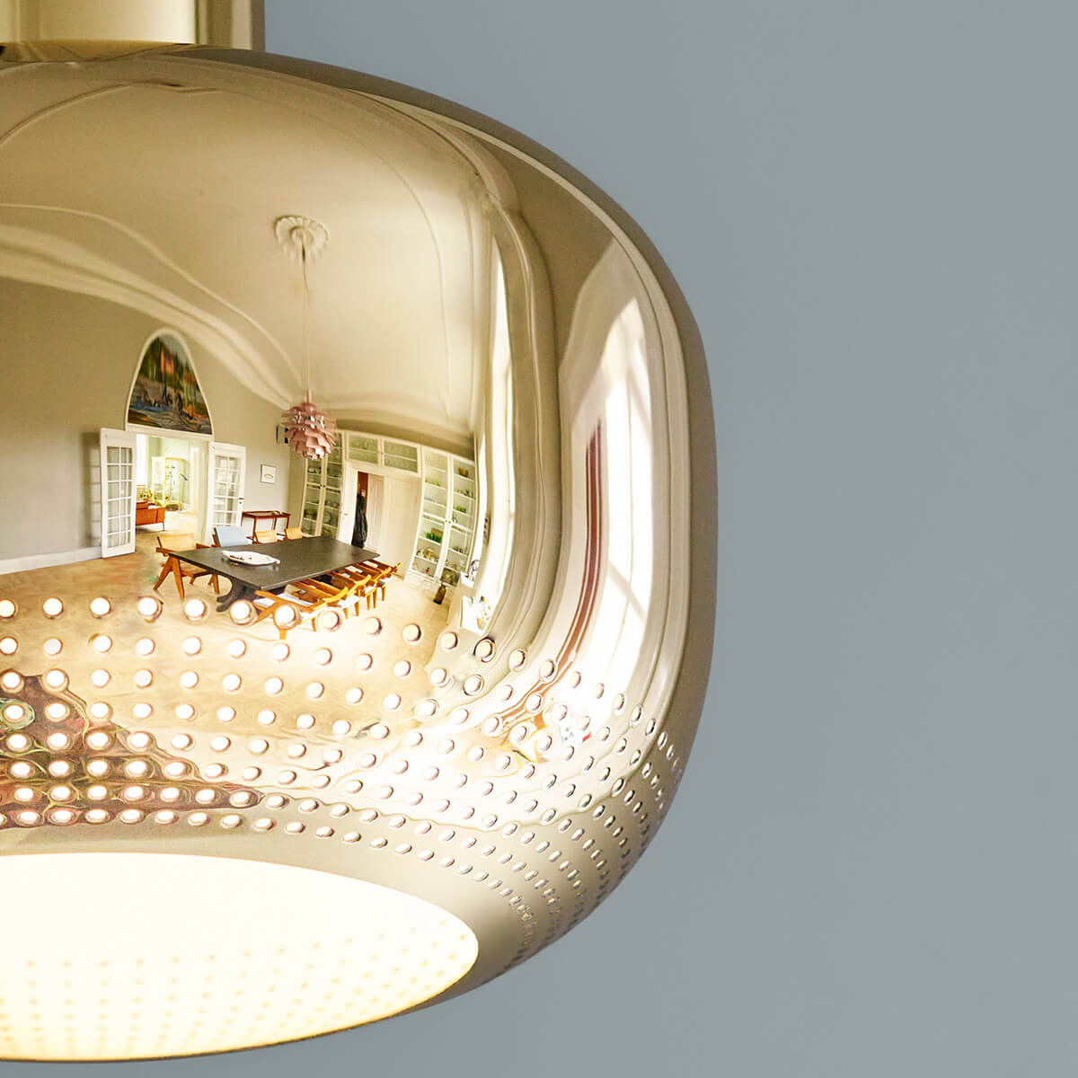 Louis Poulsen VL 56 Pendelleuchte, Messing poliert