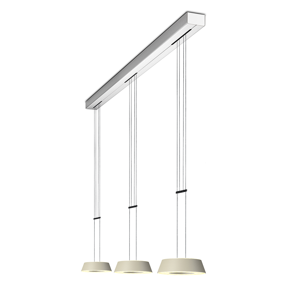 Oligo Glance LED Pendelleuchte, 3-flg., cashmere