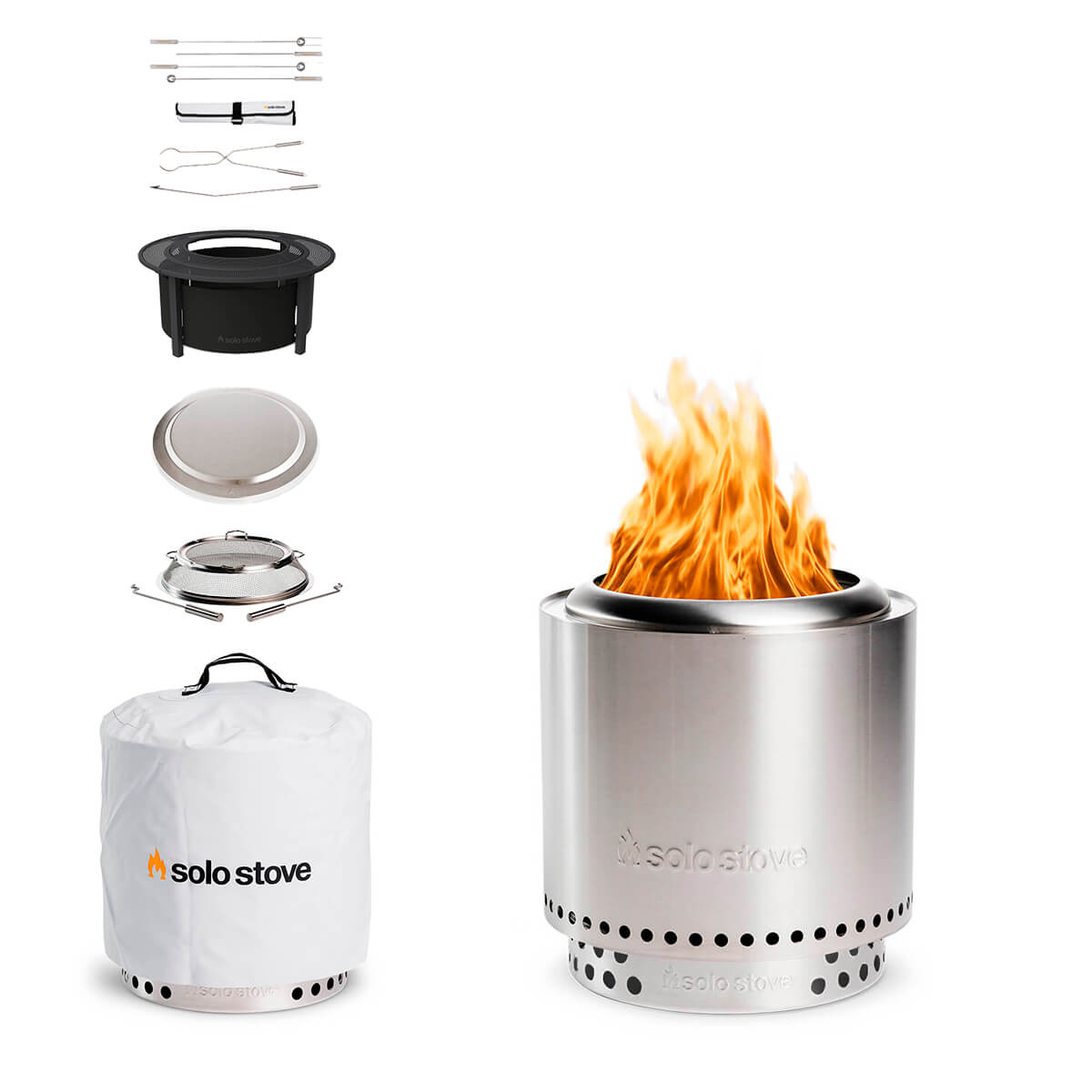 Ranger 15'' Feuerschale mit Standfuß & Surround, Premium-Set
