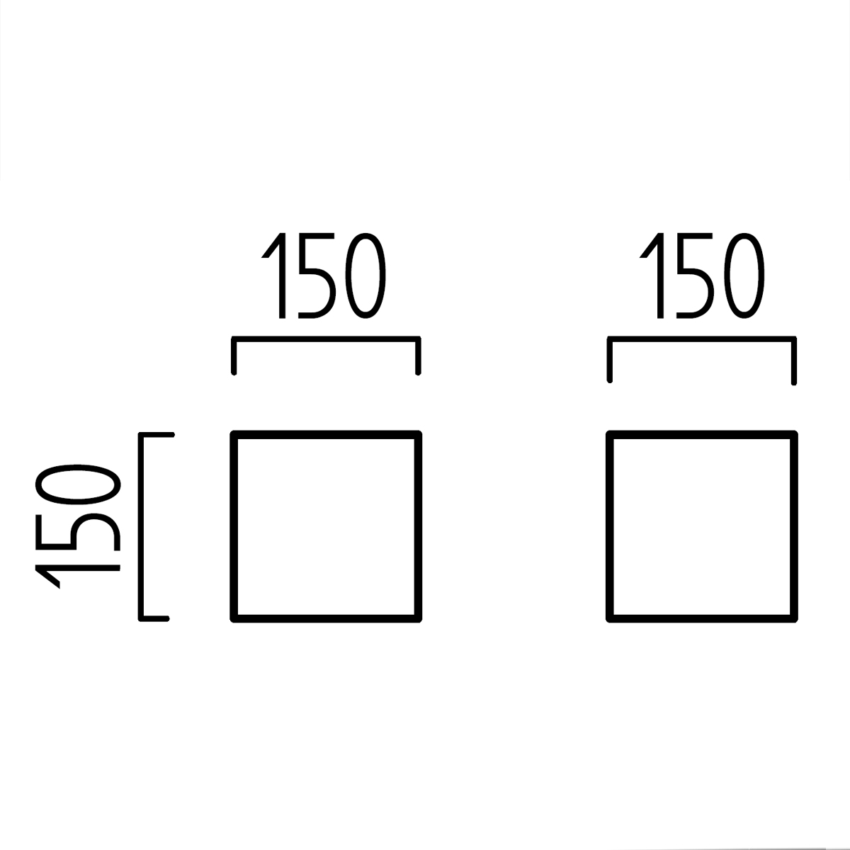 Helestra Siri 44 - L LED Außenwandleuchte, Maßzeichnung
