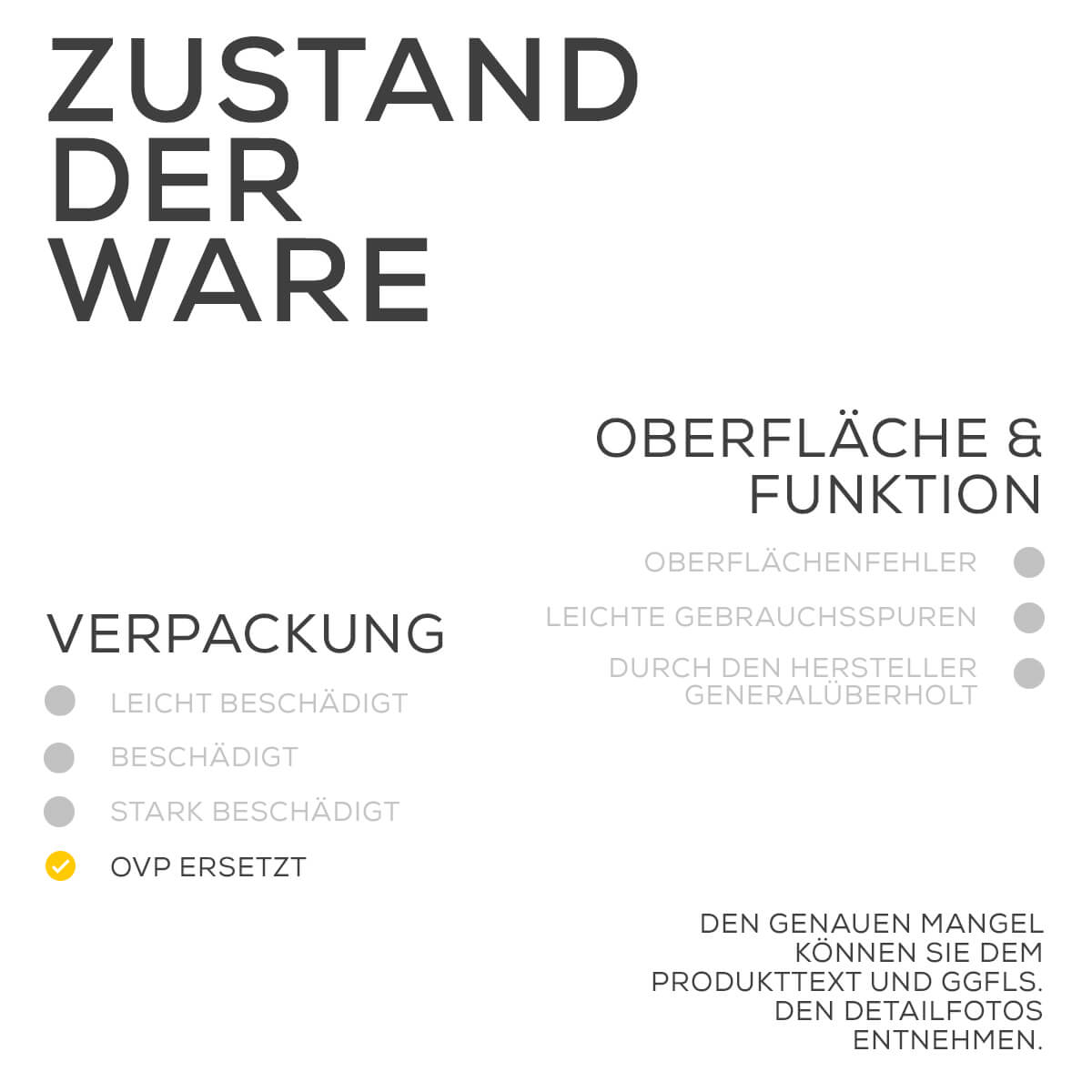 Zustand der Ware