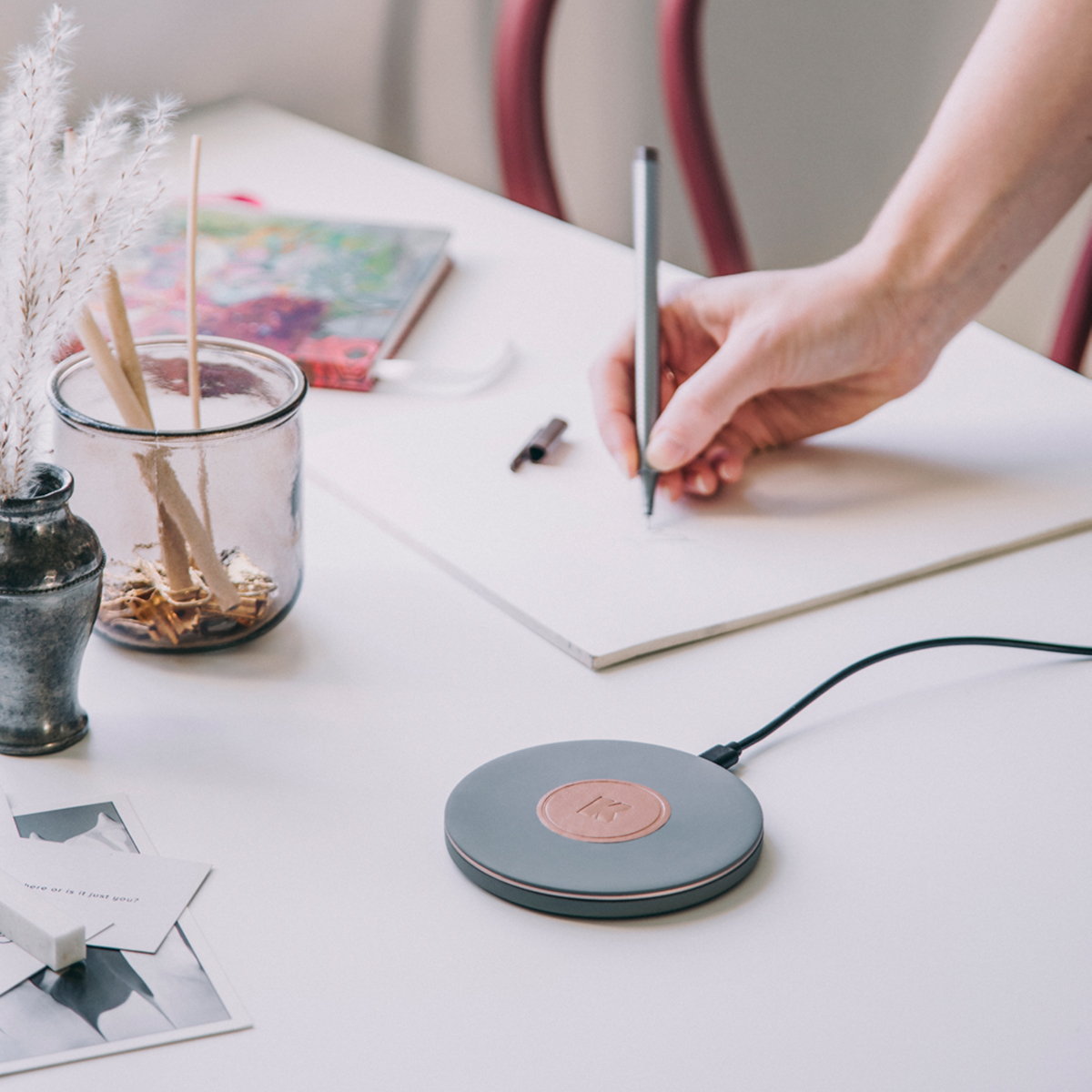 Kreafunk wiCHARGE II Wireless Qi-Ladegerät, grau
