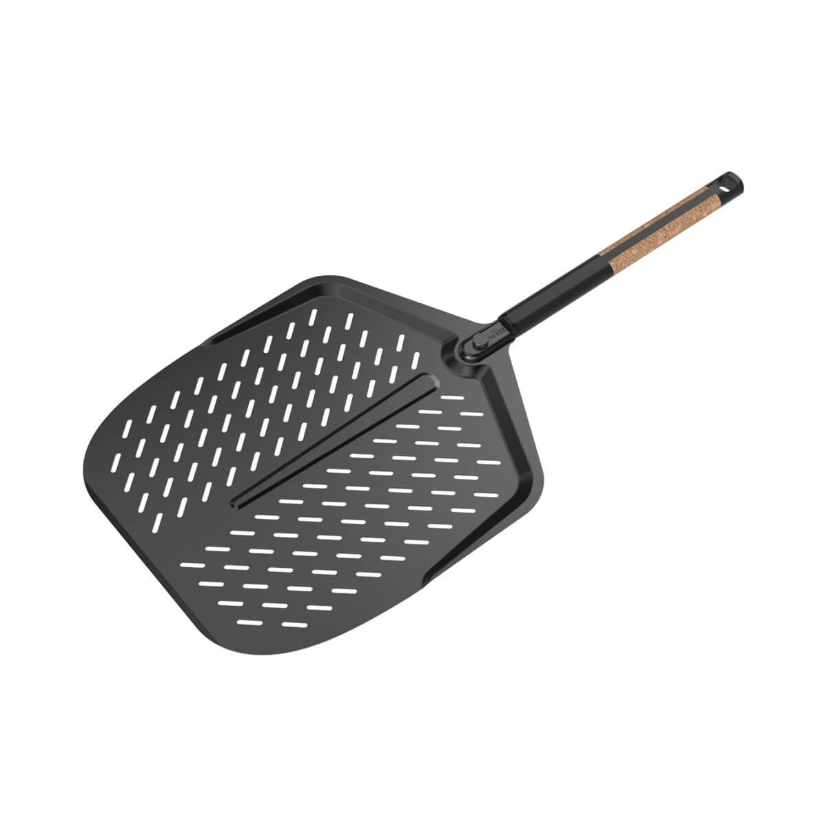 Aluminium Pizza-Schieber Black Edition, mit Korkgriff