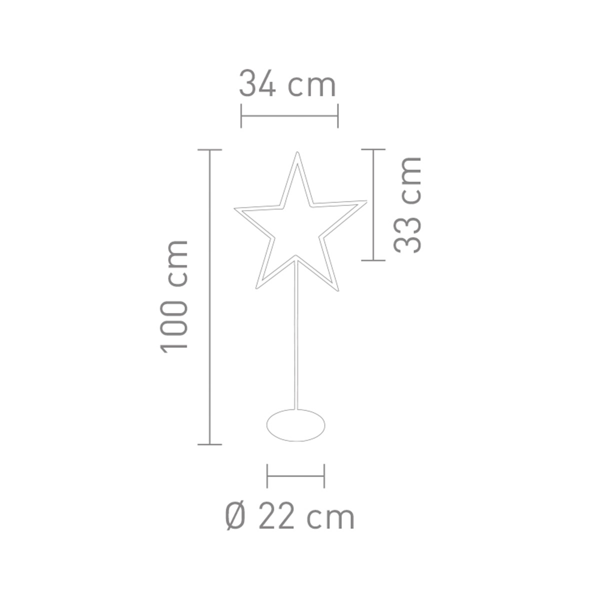Sompex Lucy 100 LED Stehleuchte, Maßzeichnung