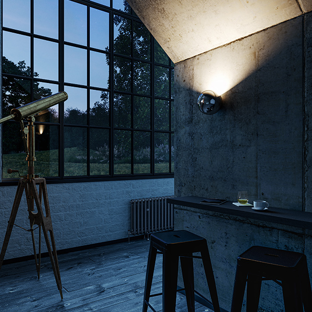 Catellani & Smith Sfera W LED Wandleuchte, Nickel (Foto: Truetopia)