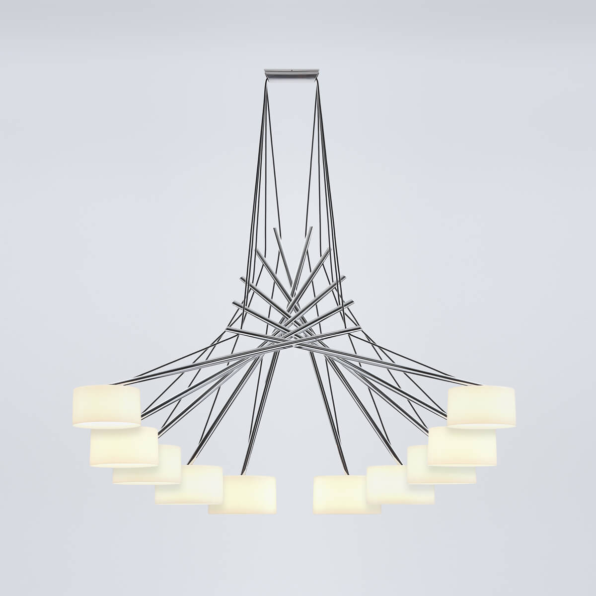 Serien.lighting Twin LED Suspension, Chrom, Schirme: Acrylglas (©Christoph Lison)