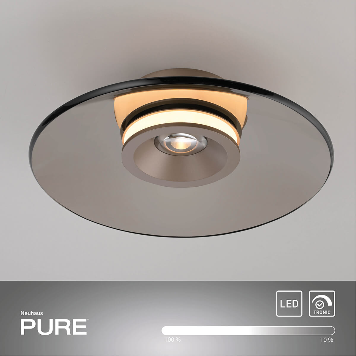 Neuhaus PURE Moon LED Deckenleuchte, Ø: 32 cm, Bronze