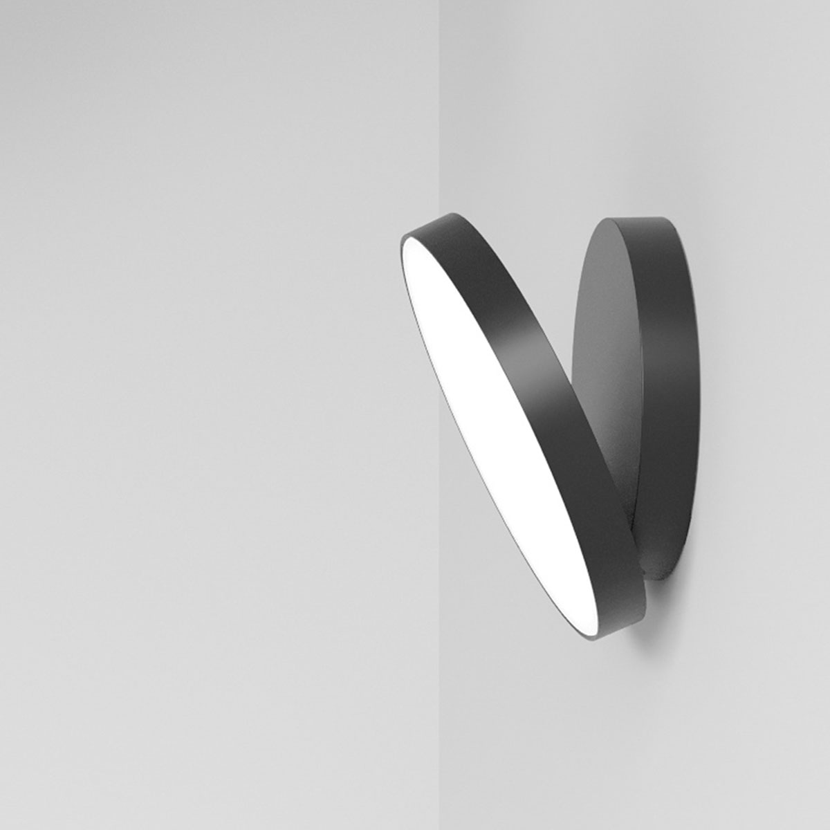 Rotaliana Venere W1 LED Wand- / Deckenleuchte, schwarz matt