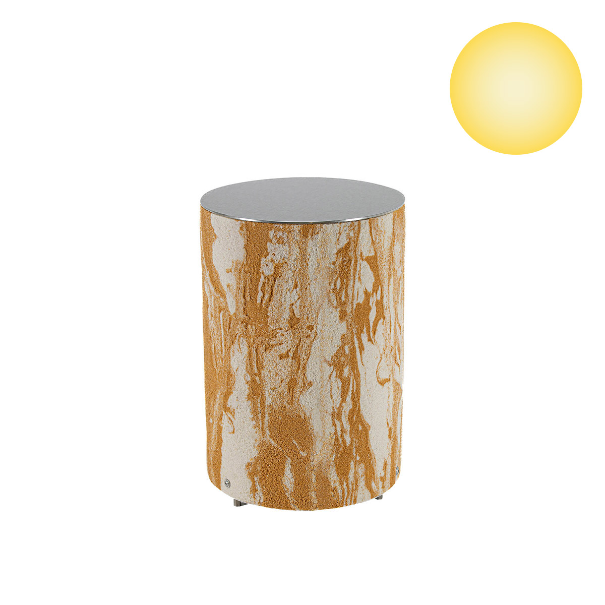 Epstein-Design Apollo Sahara LED Stehleuchte / Lichtsäule, Höhe: 31 cm, Sandstein