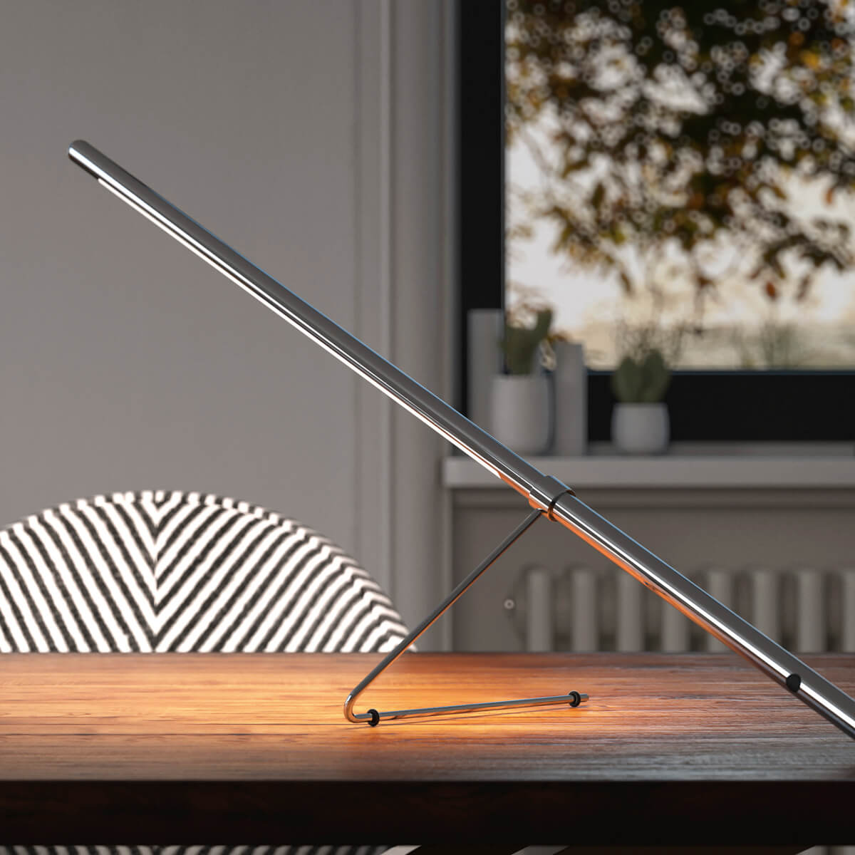 Belux Tubo LED Tischleuchte, Chrom