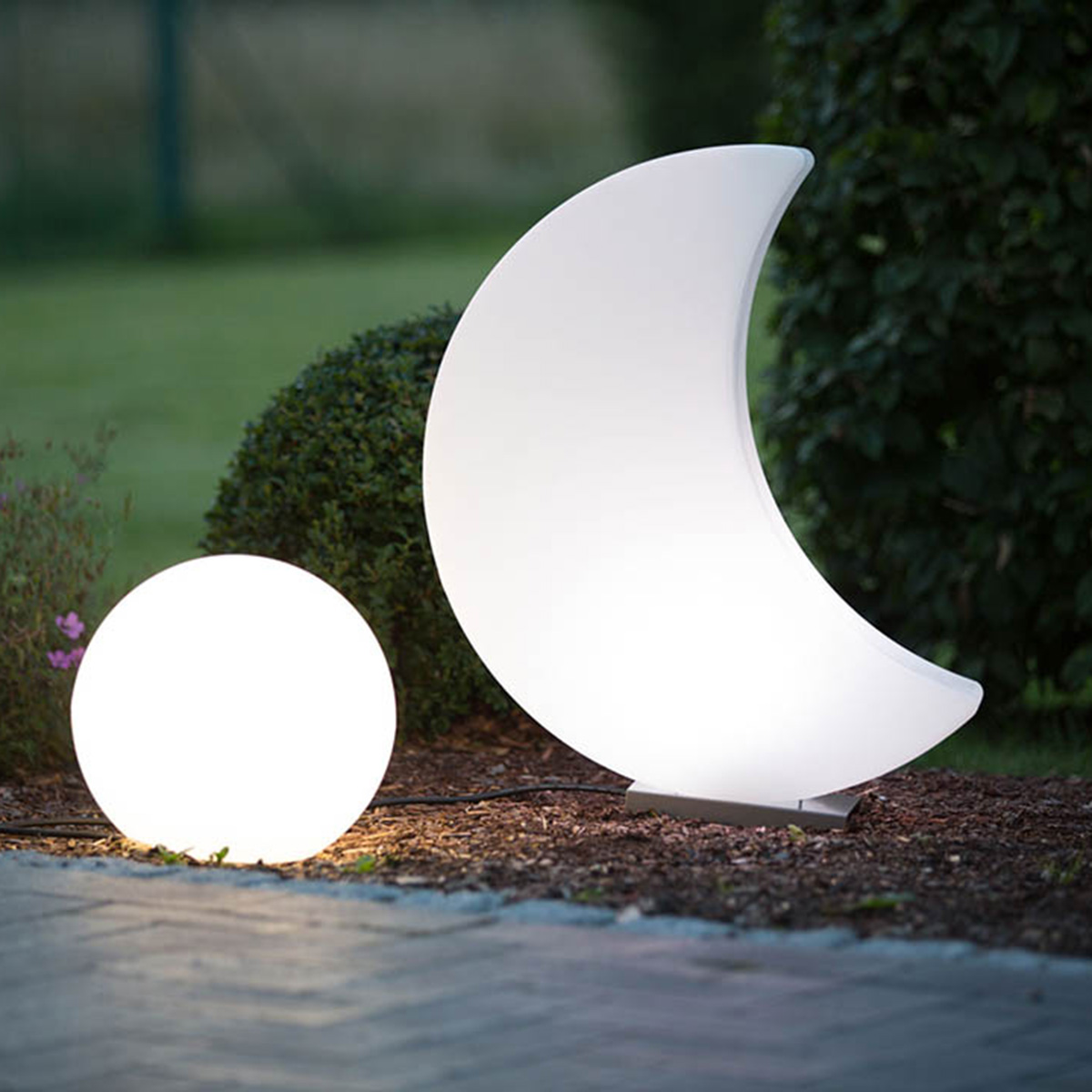 8 seasons design Shining Moon Dekoleuchte, 60 cm, weiß
