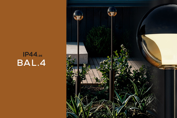 IP44.DE BAL.4 Gartenleuchten mit Glaskugel für stilvolle Außenbeleuchtung auf Terrasse und Beet