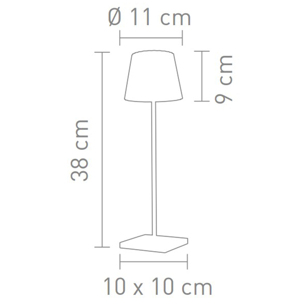 Sompex Troll 2.0 LED Akkuleuchte, Maßzeichnung