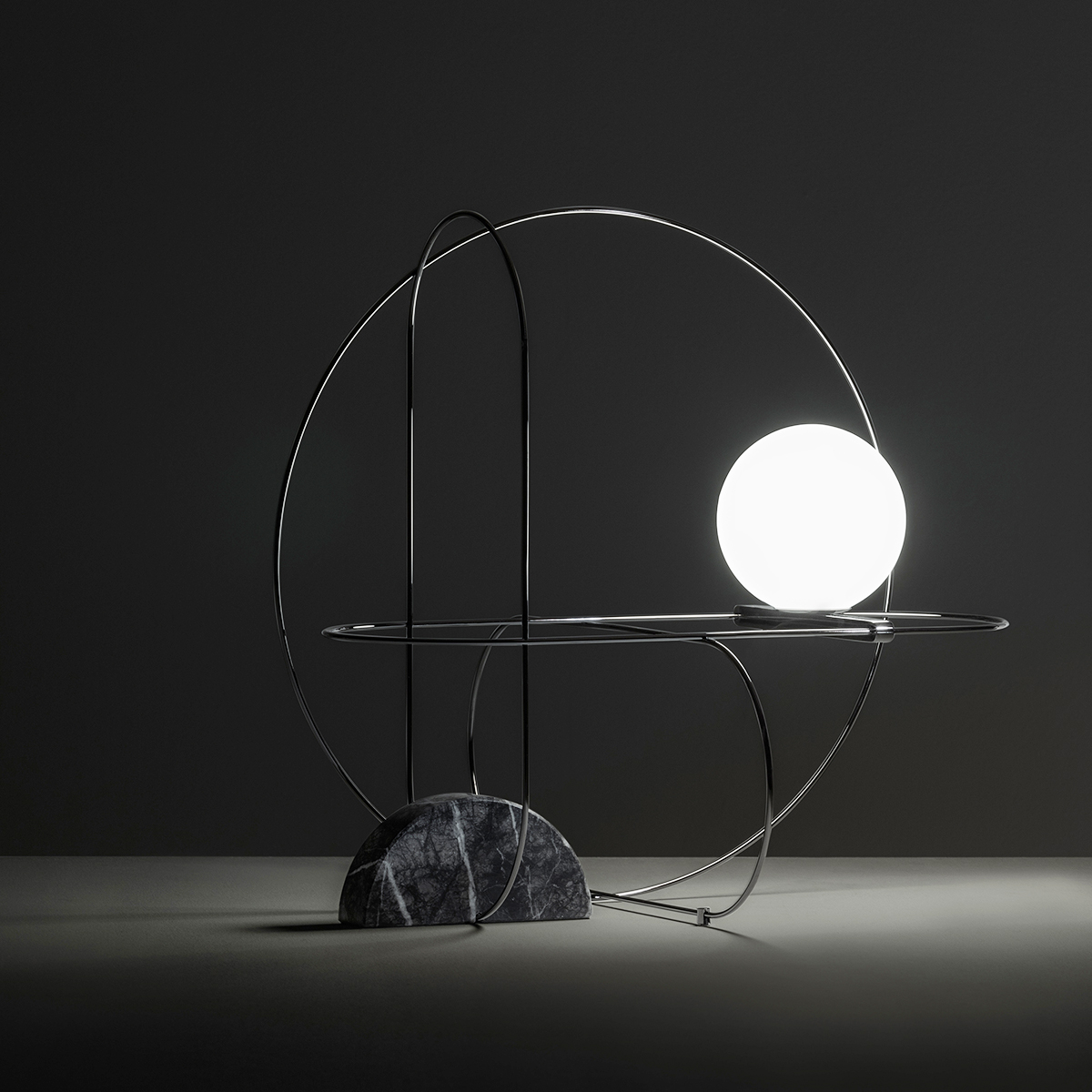 Fontana Arte Setareh 4401 LED Tischleuchte, schwarz Nickel