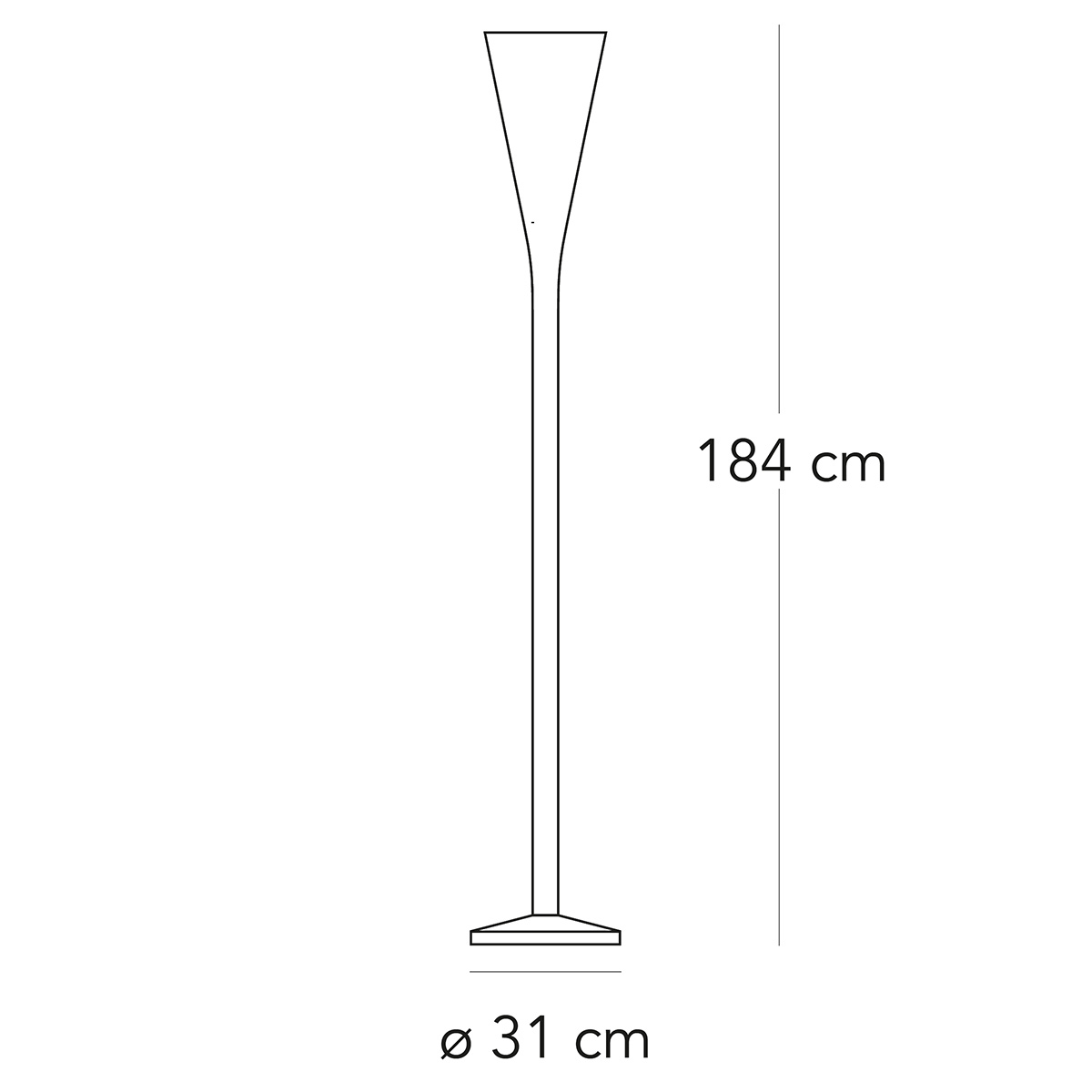 Fontana Arte Luminator LED Stehleuchte, Maßzeichnung