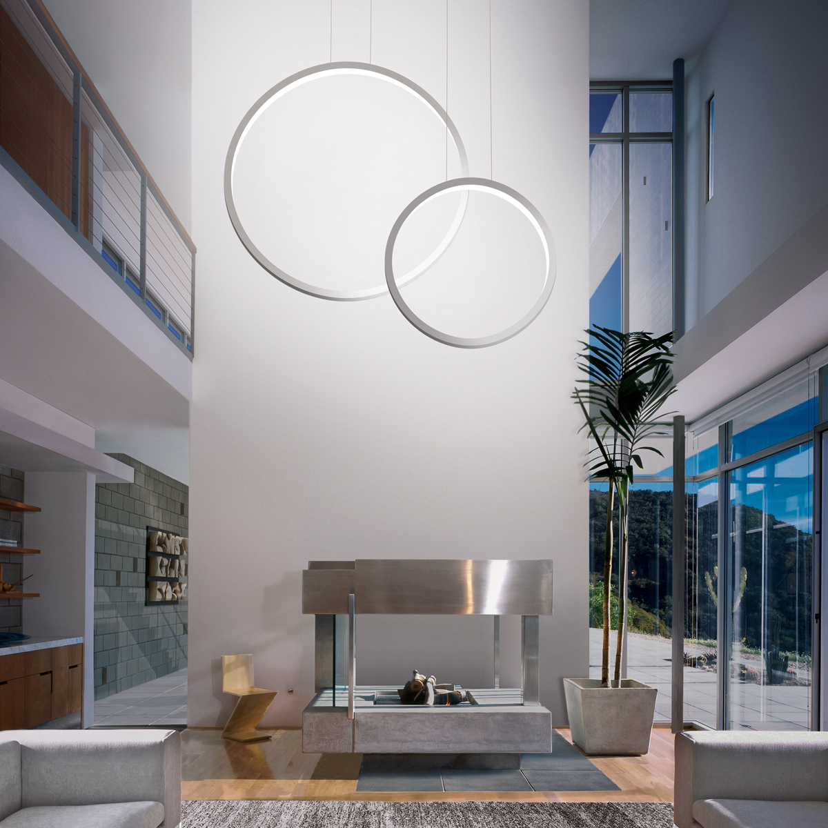 Cini & Nils Assolo Sospesa, Ø: 43 cm, weiß, und Ø: 70 cm, weiß