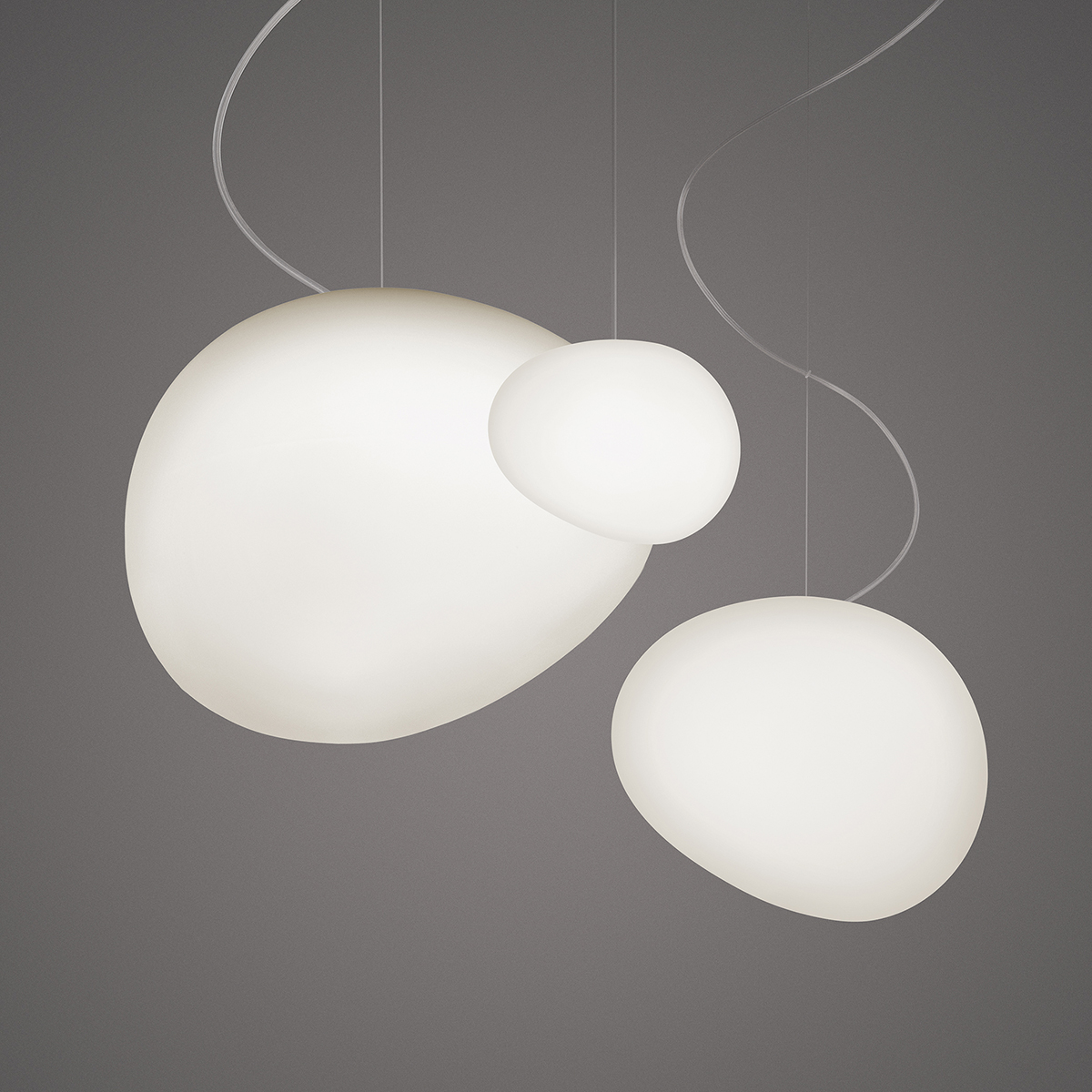Foscarini Gregg Media Sospensione, Gregg Piccola Sospensione und Gregg Grande Sospensione, bianco (weiß)